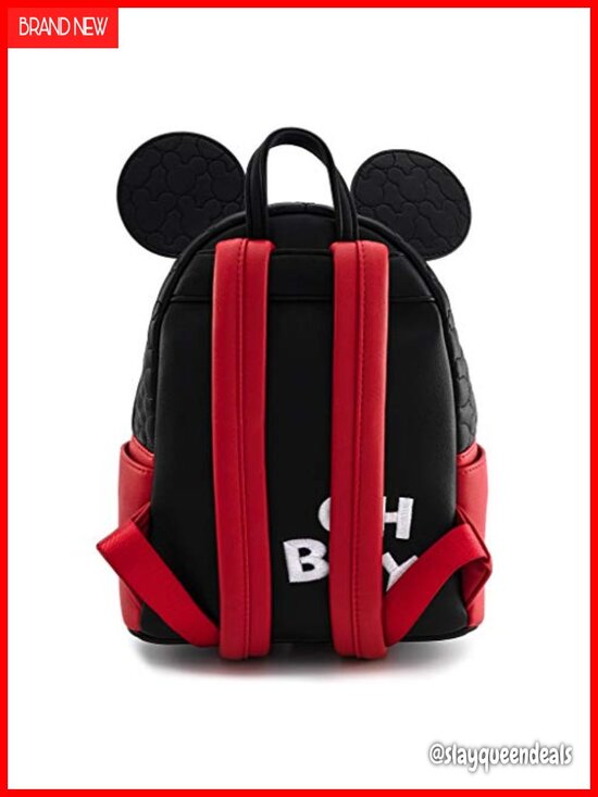 Loungefly Disney Mickey Mouse Quilted Faux Leather Mini Backpack with Applique